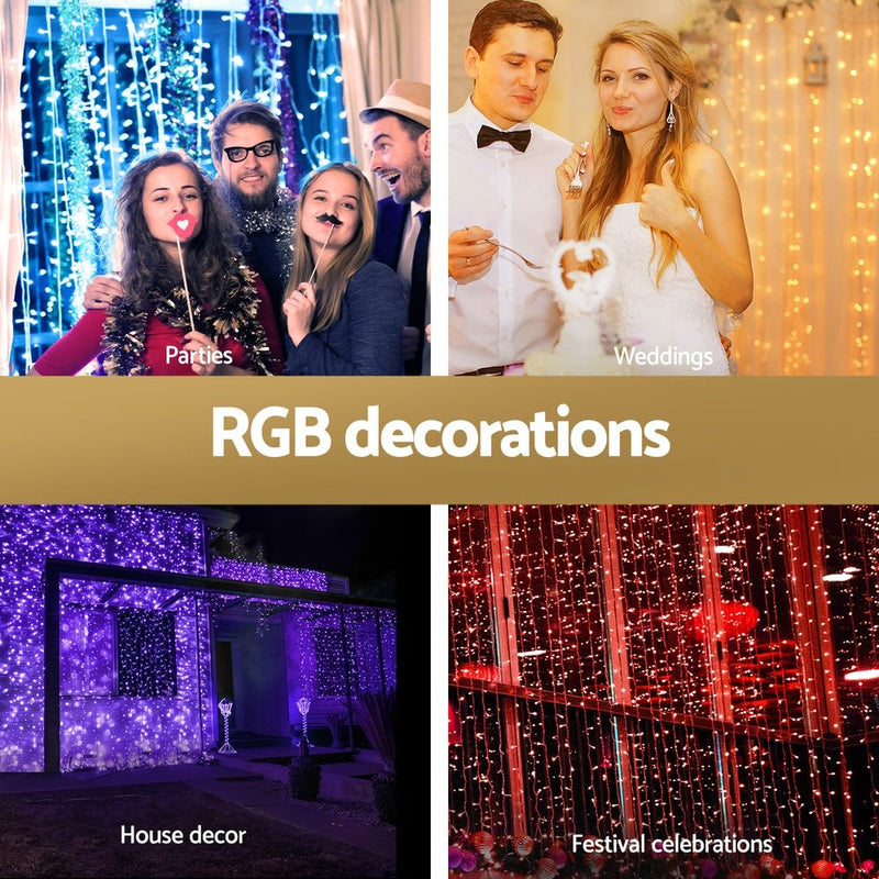 6X3M Christmas Lights Curtain String Light 960 LED RGB Remote - Occasions > Christmas > Outdoor Decorations & Lights - Rivercity House & Home Co. (ABN 18 642 972 209) - Affordable Modern Furniture Australia