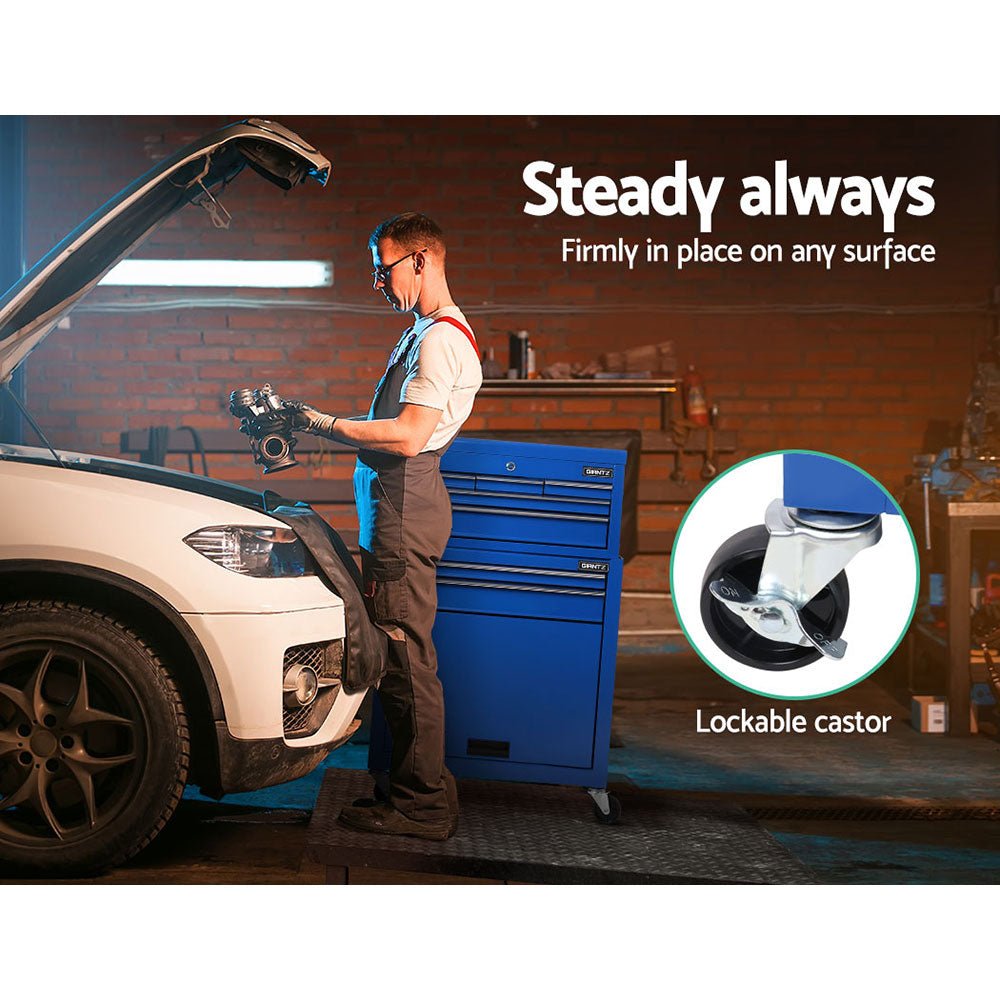 7 Drawer Tool Box Cabinet Chest Trolley Toolbox Garage Storage Blue - Tools > Tools Storage > Tool Cabinets - Rivercity House & Home Co. (ABN 18 642 972 209) - Affordable Modern Furniture Australia