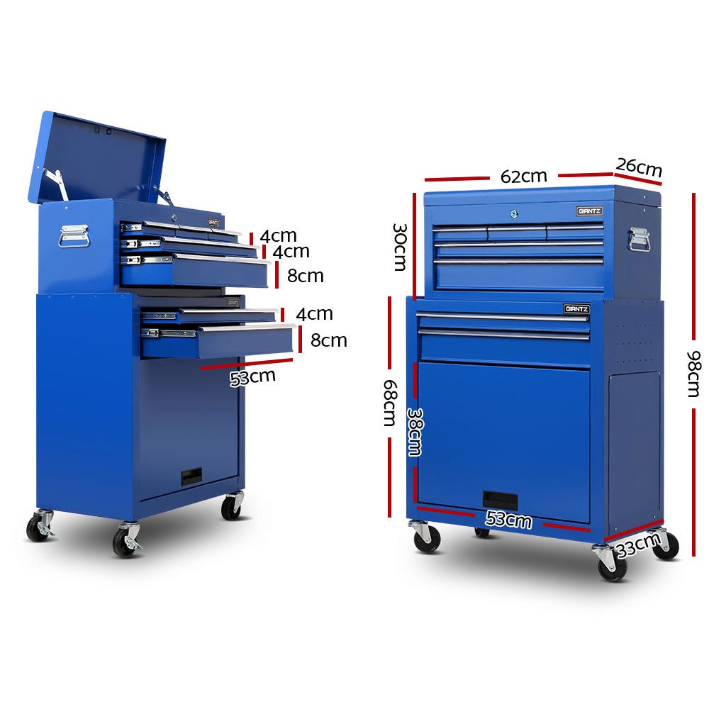 7 Drawer Tool Box Cabinet Chest Trolley Toolbox Garage Storage Blue - Tools > Tools Storage > Tool Cabinets - Rivercity House & Home Co. (ABN 18 642 972 209) - Affordable Modern Furniture Australia