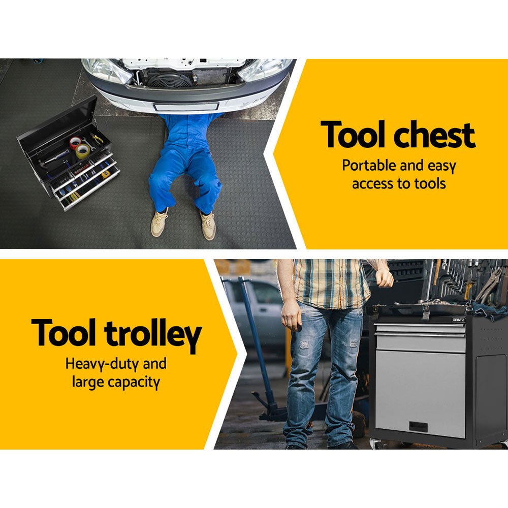 7 Drawer Tool Box Cabinet Chest Trolley Toolbox Garage Storage Grey - Tools > Tools Storage > Tool Cabinets - Rivercity House & Home Co. (ABN 18 642 972 209) - Affordable Modern Furniture Australia