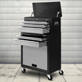 7 Drawer Tool Box Cabinet Trolley with Lockable Castors - Grey