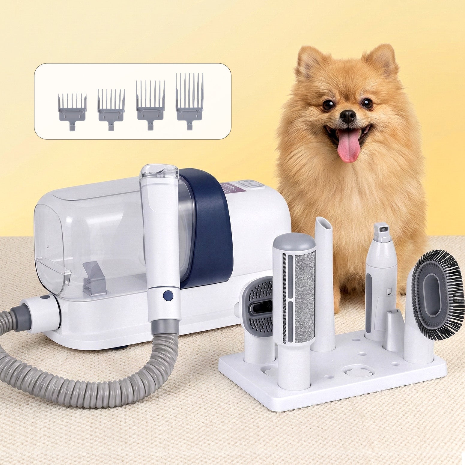 7-in-1 Pet Grooming Kit with Vacuum, Clippers, Brushes & Hair Remover - White - Pet Care > Cleaning & Maintenance > Pet Grooming Supplies - Rivercity House & Home Co. (ABN 18 642 972 209) - Affordable Modern Furniture Australia