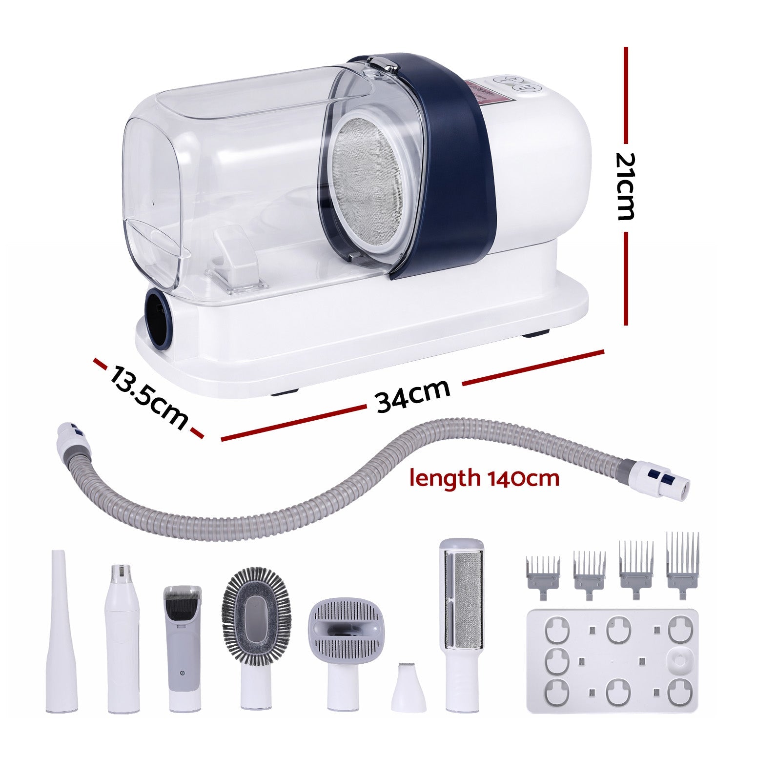 7-in-1 Pet Grooming Kit with Vacuum, Clippers, Brushes & Hair Remover - White - Pet Care > Cleaning & Maintenance > Pet Grooming Supplies - Rivercity House & Home Co. (ABN 18 642 972 209) - Affordable Modern Furniture Australia