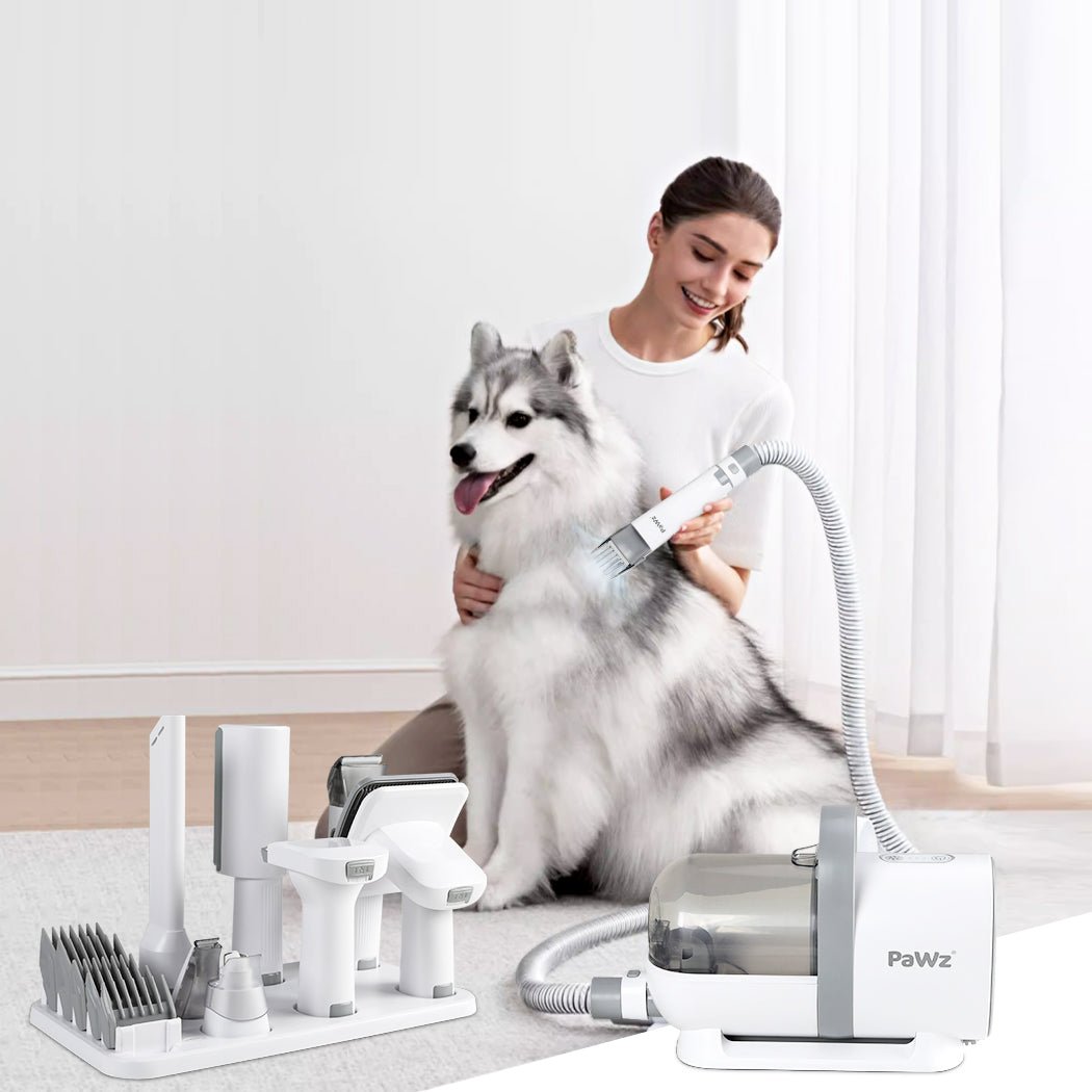 7 - in - 1 Pet Grooming Kit with Vacuum Hair Remover and Dryer - White - Rivercity House & Home Co. (ABN 18 642 972 209) - Affordable Modern Furniture Australia