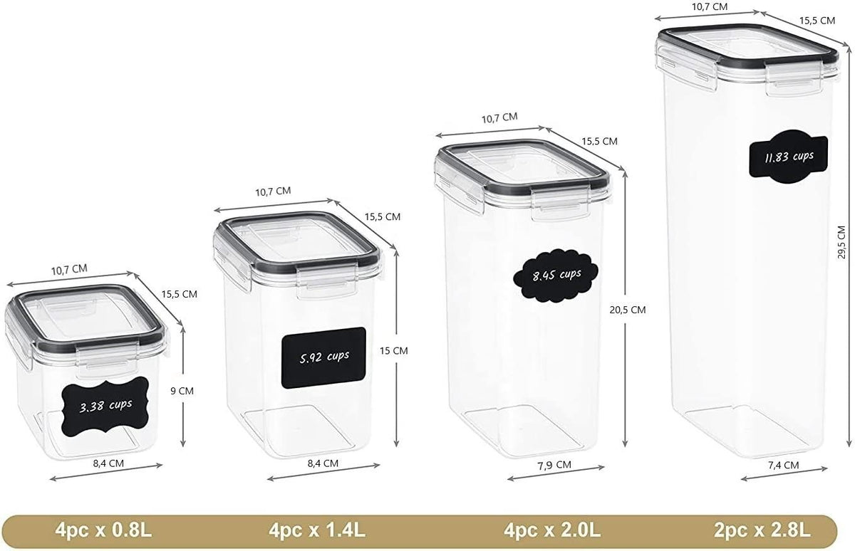 7 Piece BPA Free Plastic Food Storage Containers with Airtight Lids - Black - Home & Garden > Kitchenware > Food Storage - Rivercity House & Home Co. (ABN 18 642 972 209) - Affordable Modern Furniture Australia