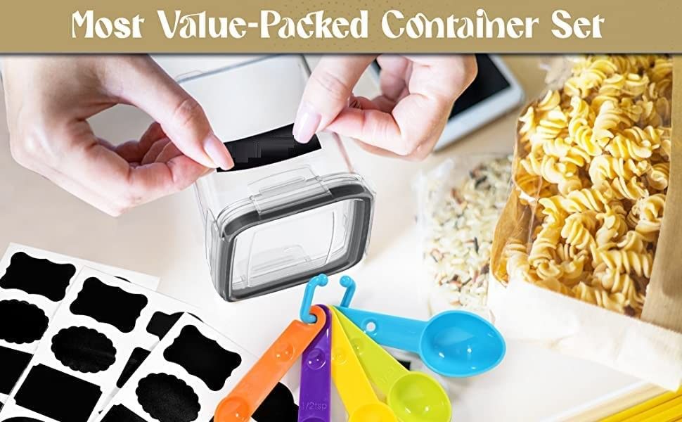 7 Piece BPA Free Plastic Food Storage Containers with Airtight Lids - Black - Home & Garden > Kitchenware > Food Storage - Rivercity House & Home Co. (ABN 18 642 972 209) - Affordable Modern Furniture Australia