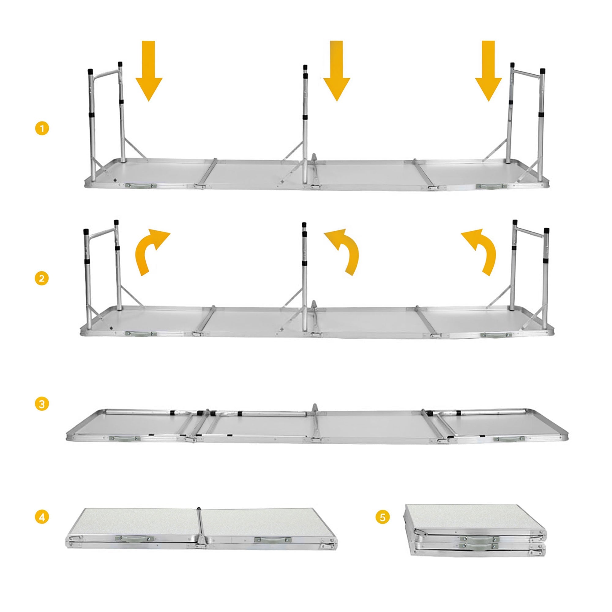 7-Piece Outdoor Folding Camping Table and Chairs Set - Aluminium Steel - Outdoor Recreation > Camping > Camp Furniture - Rivercity House & Home Co. (ABN 18 642 972 209) - Affordable Modern Furniture Australia