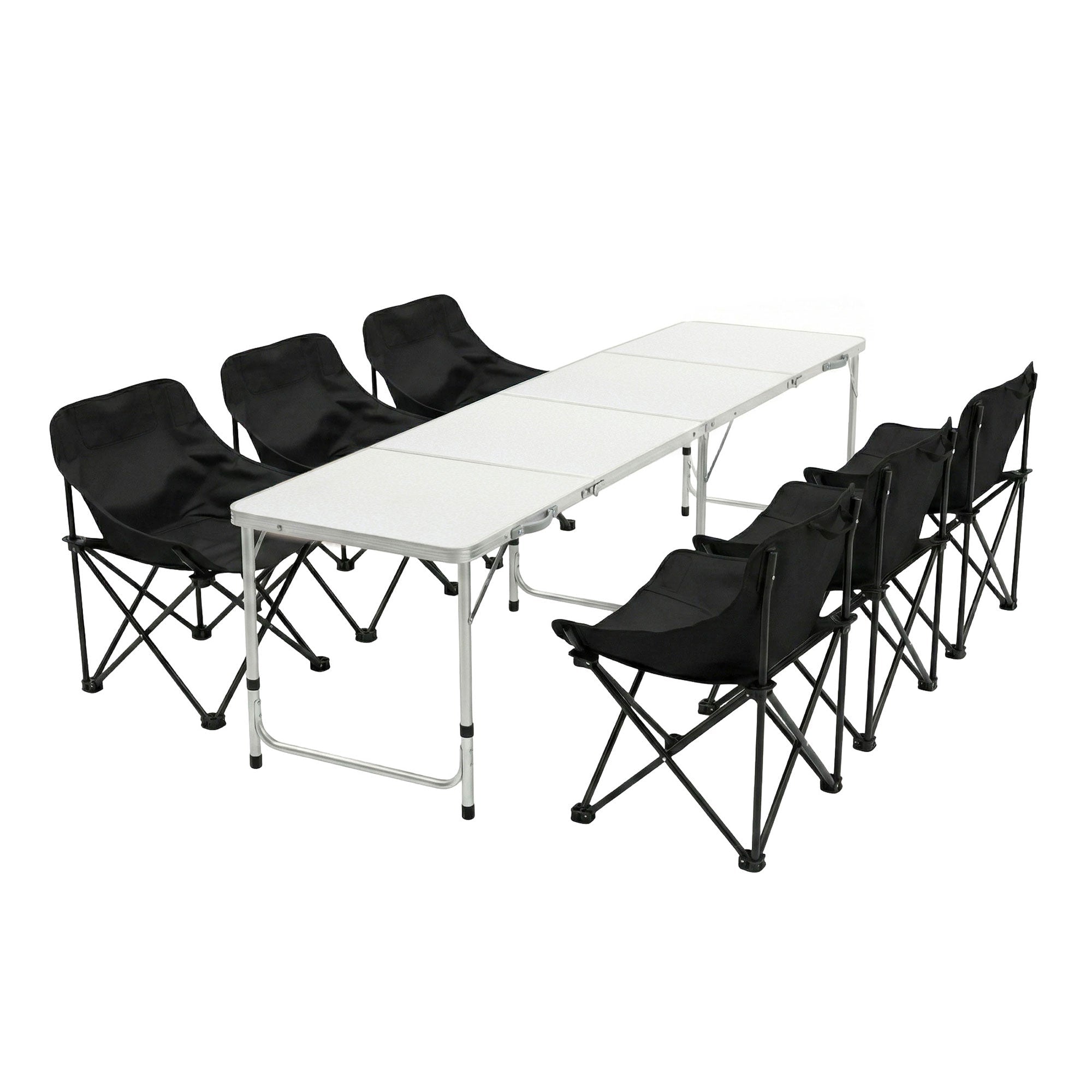 7-Piece Outdoor Folding Camping Table and Chairs Set - Aluminium Steel - Outdoor Recreation > Camping > Camp Furniture - Rivercity House & Home Co. (ABN 18 642 972 209) - Affordable Modern Furniture Australia