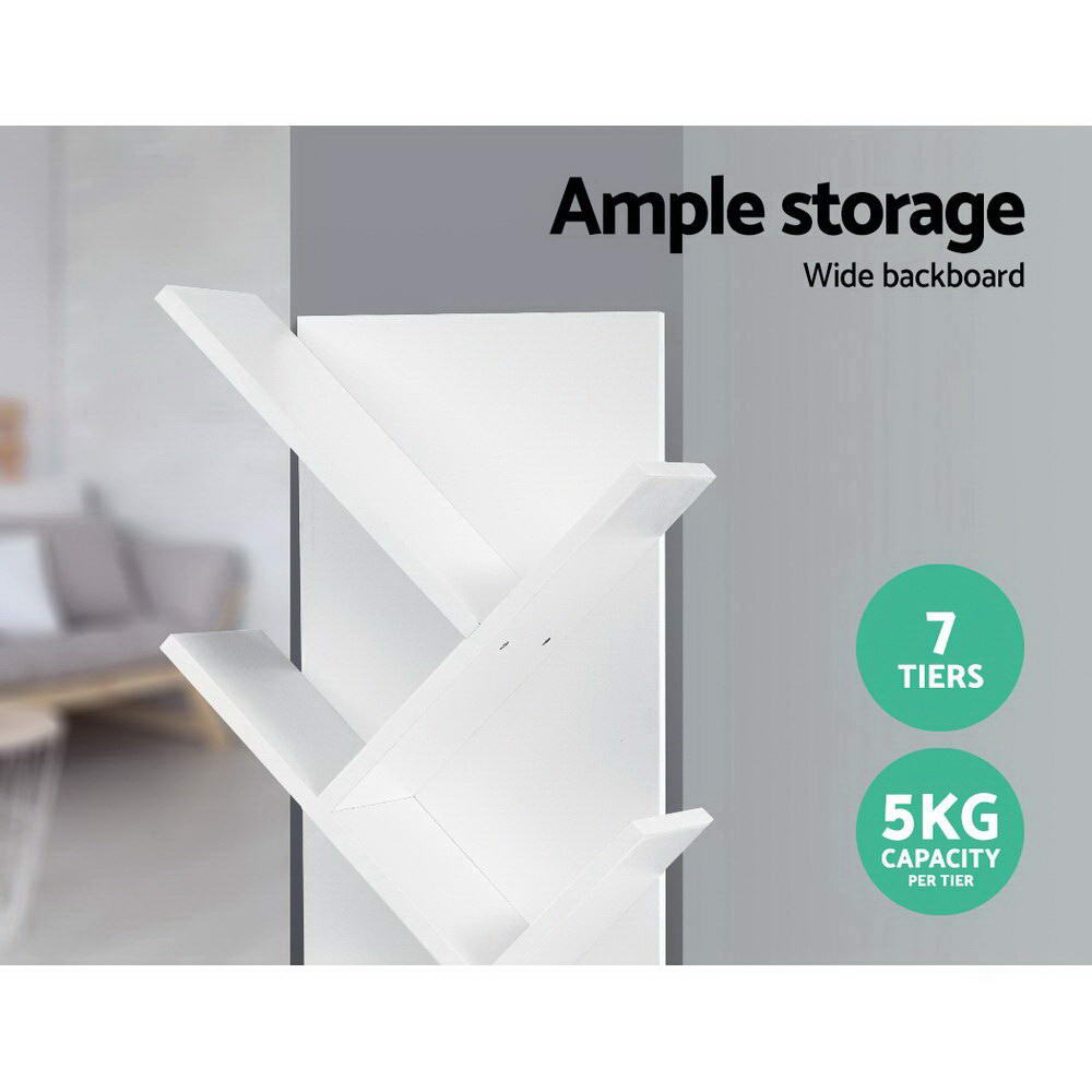 7 Tier White Tree Bookcase - Furniture - Rivercity House & Home Co. (ABN 18 642 972 209) - Affordable Modern Furniture Australia
