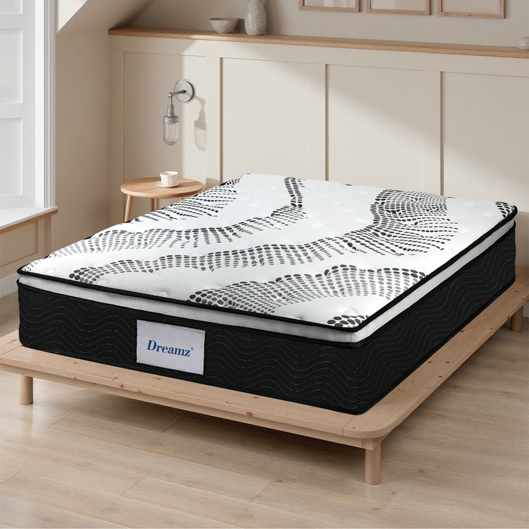 7 Zone Medium Firm Double Pocket Spring Mattress - White and Black - Rivercity House & Home Co. (ABN 18 642 972 209) - Affordable Modern Furniture Australia