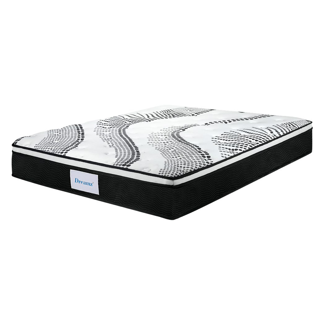 7 Zone Medium Firm Double Pocket Spring Mattress - White and Black - Rivercity House & Home Co. (ABN 18 642 972 209) - Affordable Modern Furniture Australia