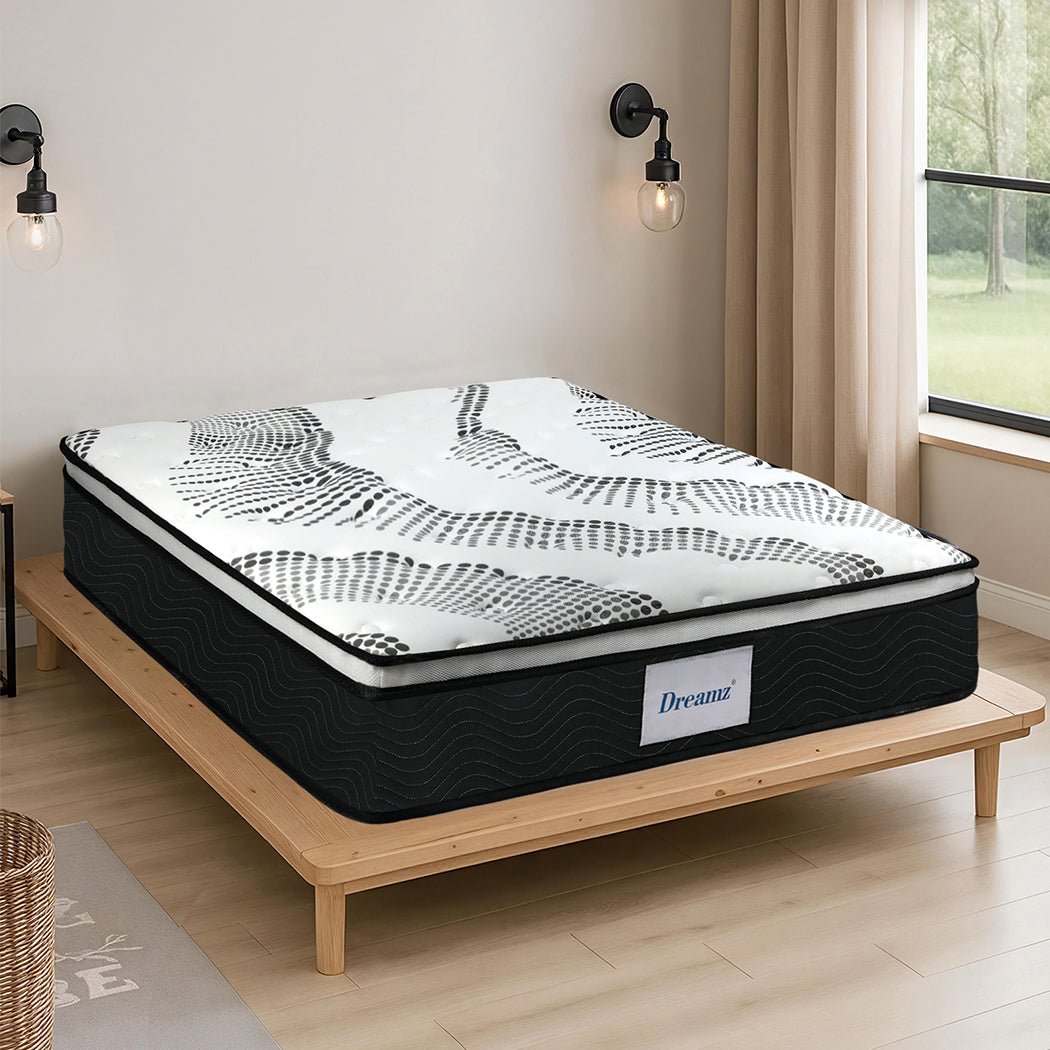 7 Zone Medium Firm Double Pocket Spring Mattress - White and Black - Rivercity House & Home Co. (ABN 18 642 972 209) - Affordable Modern Furniture Australia