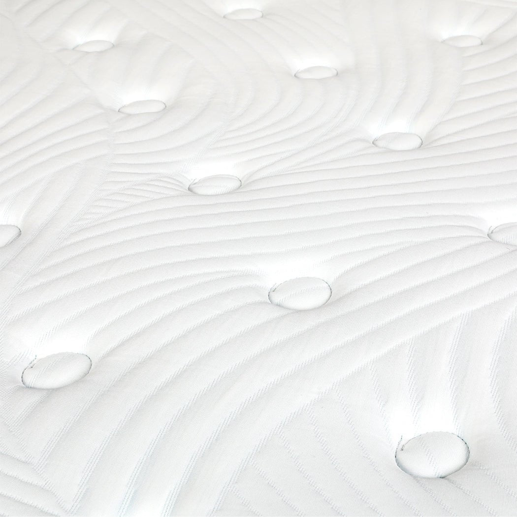 7 Zone Medium Firm King Pocket Spring Mattress 34cm Profile - White and Blue - Rivercity House & Home Co. (ABN 18 642 972 209) - Affordable Modern Furniture Australia