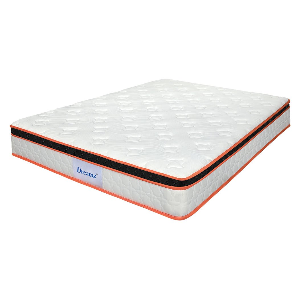 7 Zone Medium Firm King Pocket Spring Mattress - White, Orange, Black - Rivercity House & Home Co. (ABN 18 642 972 209) - Affordable Modern Furniture Australia