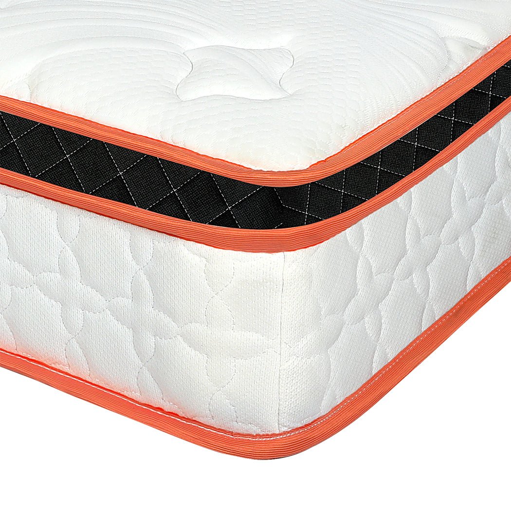 7 Zone Medium Firm King Pocket Spring Mattress - White, Orange, Black - Rivercity House & Home Co. (ABN 18 642 972 209) - Affordable Modern Furniture Australia