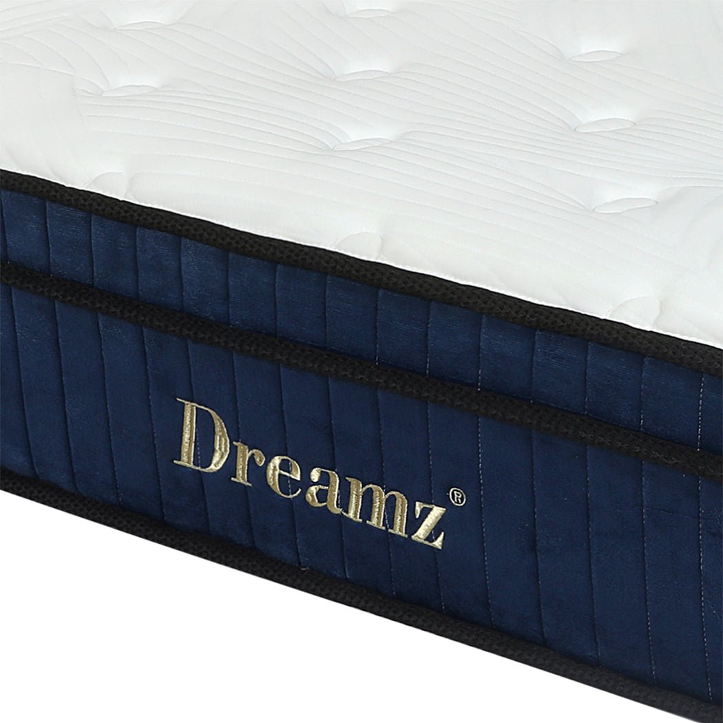 7 Zone Medium Firm Queen Pocket Spring Mattress - White and Blue - Rivercity House & Home Co. (ABN 18 642 972 209) - Affordable Modern Furniture Australia