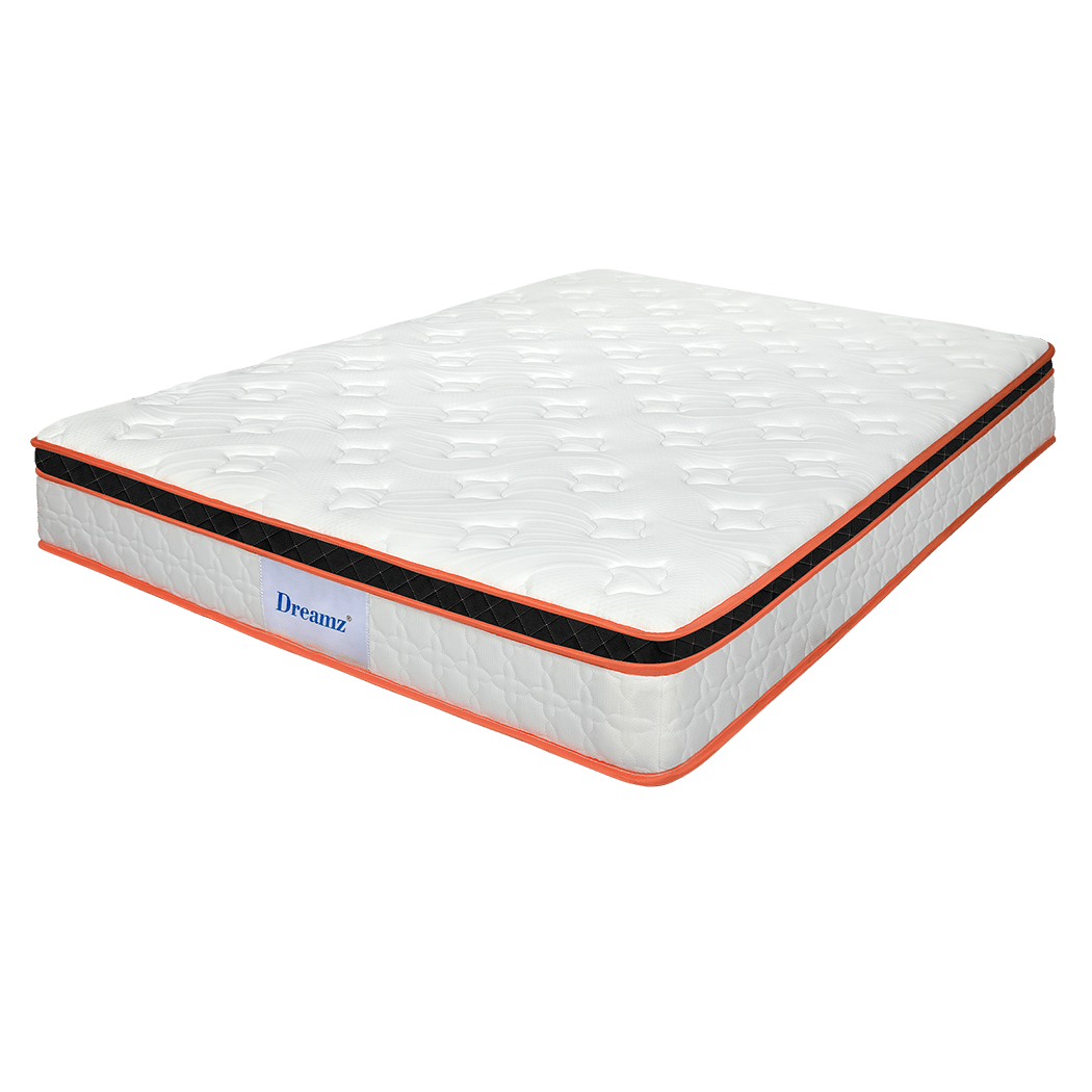 7 Zone Medium Firm Queen Pocket Spring Mattress - White, Orange, Black - Rivercity House & Home Co. (ABN 18 642 972 209) - Affordable Modern Furniture Australia
