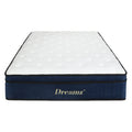 7 Zone Medium Firm Single Pocket Spring Mattress 34cm Profile - White and Blue