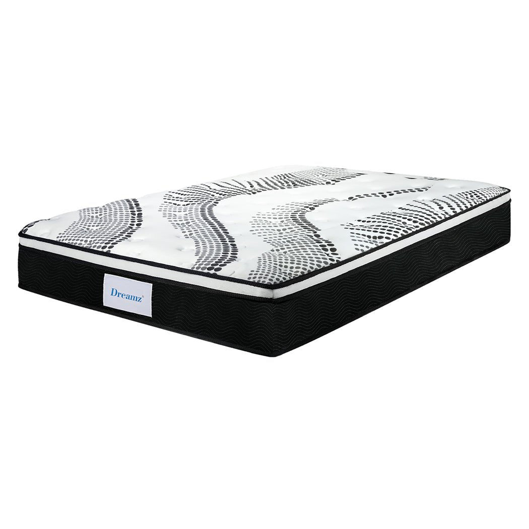 7 Zone Medium Firm Single Pocket Spring Mattress - White and Black - Rivercity House & Home Co. (ABN 18 642 972 209) - Affordable Modern Furniture Australia