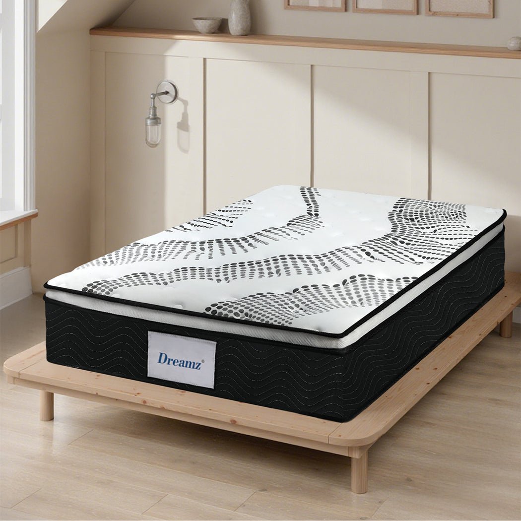 7 Zone Medium Firm Single Pocket Spring Mattress - White and Black - Rivercity House & Home Co. (ABN 18 642 972 209) - Affordable Modern Furniture Australia