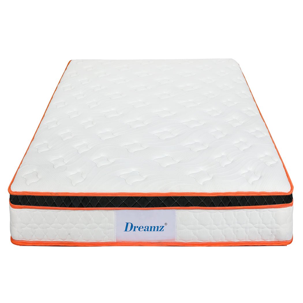 7 Zone Medium Firm Single Pocket Spring Mattress - White, Orange, Black - Rivercity House & Home Co. (ABN 18 642 972 209) - Affordable Modern Furniture Australia