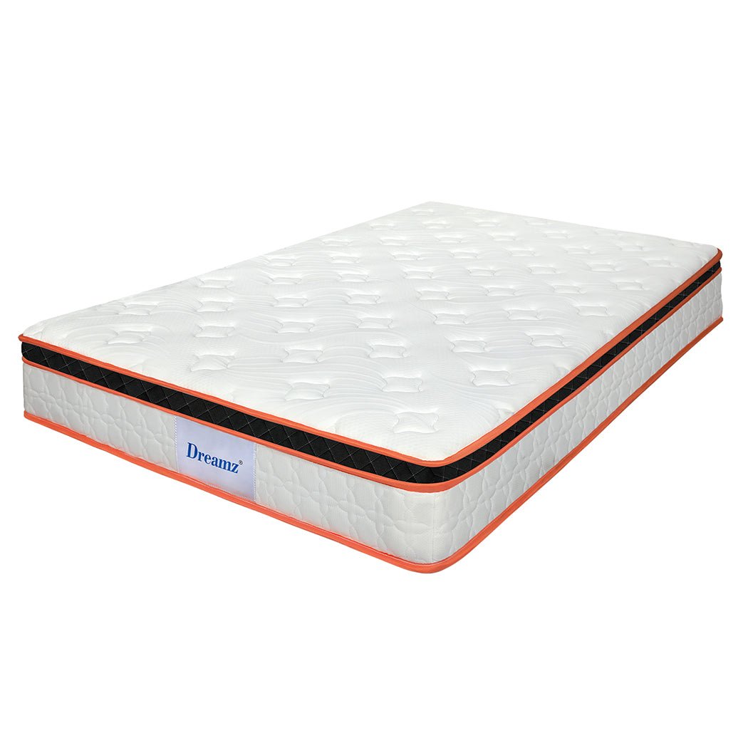 7 Zone Medium Firm Single Pocket Spring Mattress - White, Orange, Black - Rivercity House & Home Co. (ABN 18 642 972 209) - Affordable Modern Furniture Australia