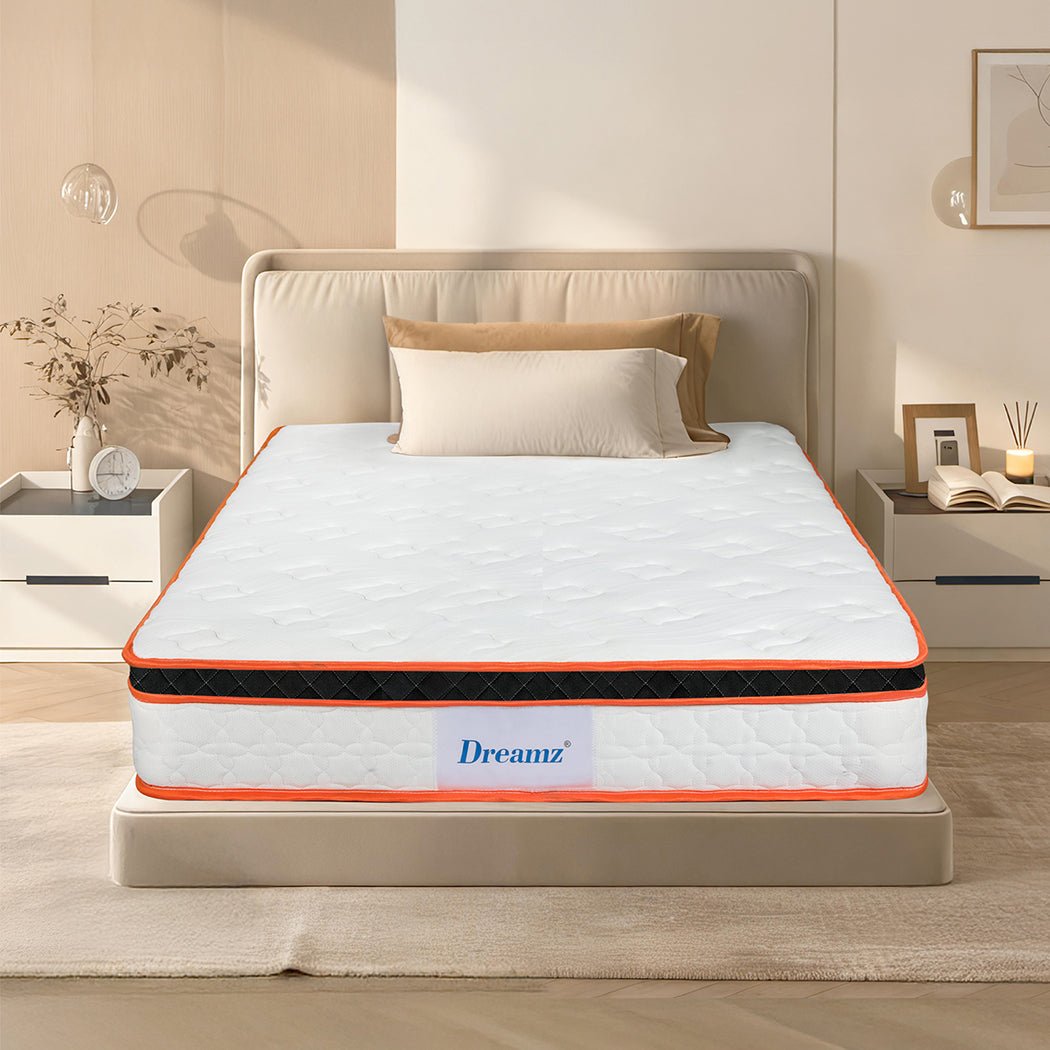 7 Zone Pocket Spring King Single Mattress 26cm - White, Orange, Black - Rivercity House & Home Co. (ABN 18 642 972 209) - Affordable Modern Furniture Australia