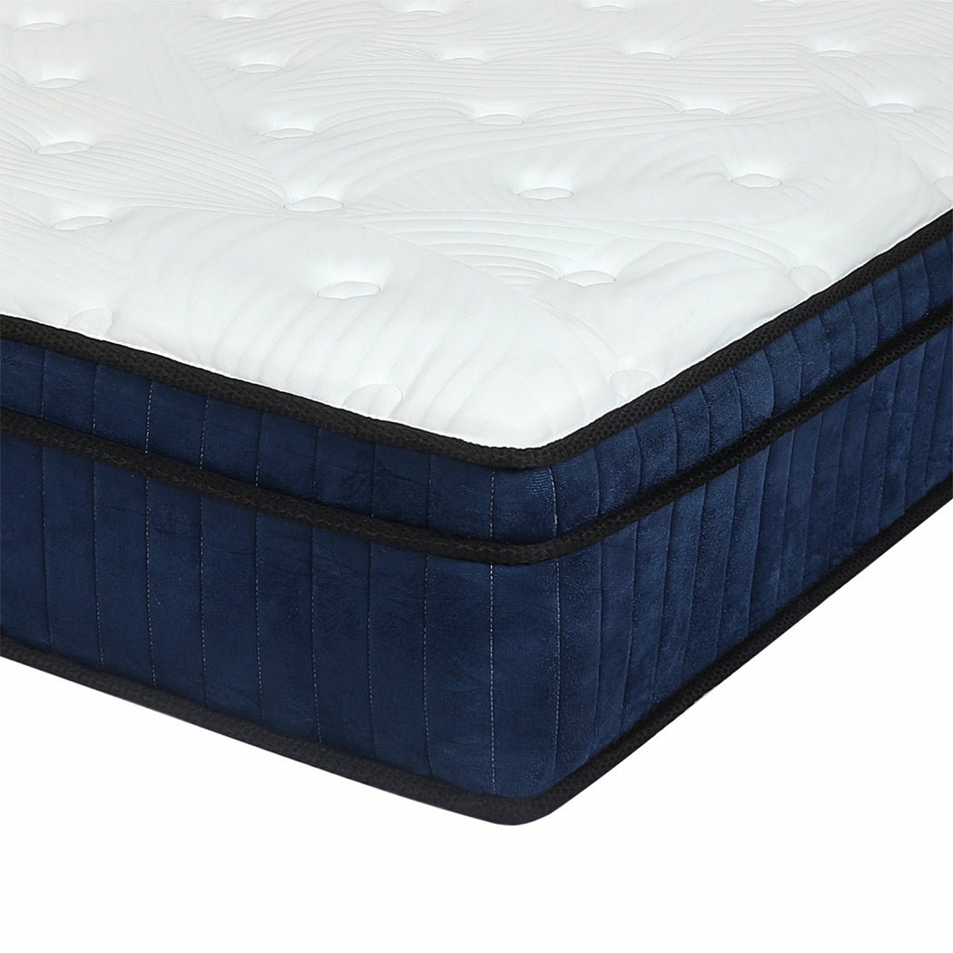 7 Zone Pocket Spring King Single Mattress 34cm - White and Blue - Rivercity House & Home Co. (ABN 18 642 972 209) - Affordable Modern Furniture Australia