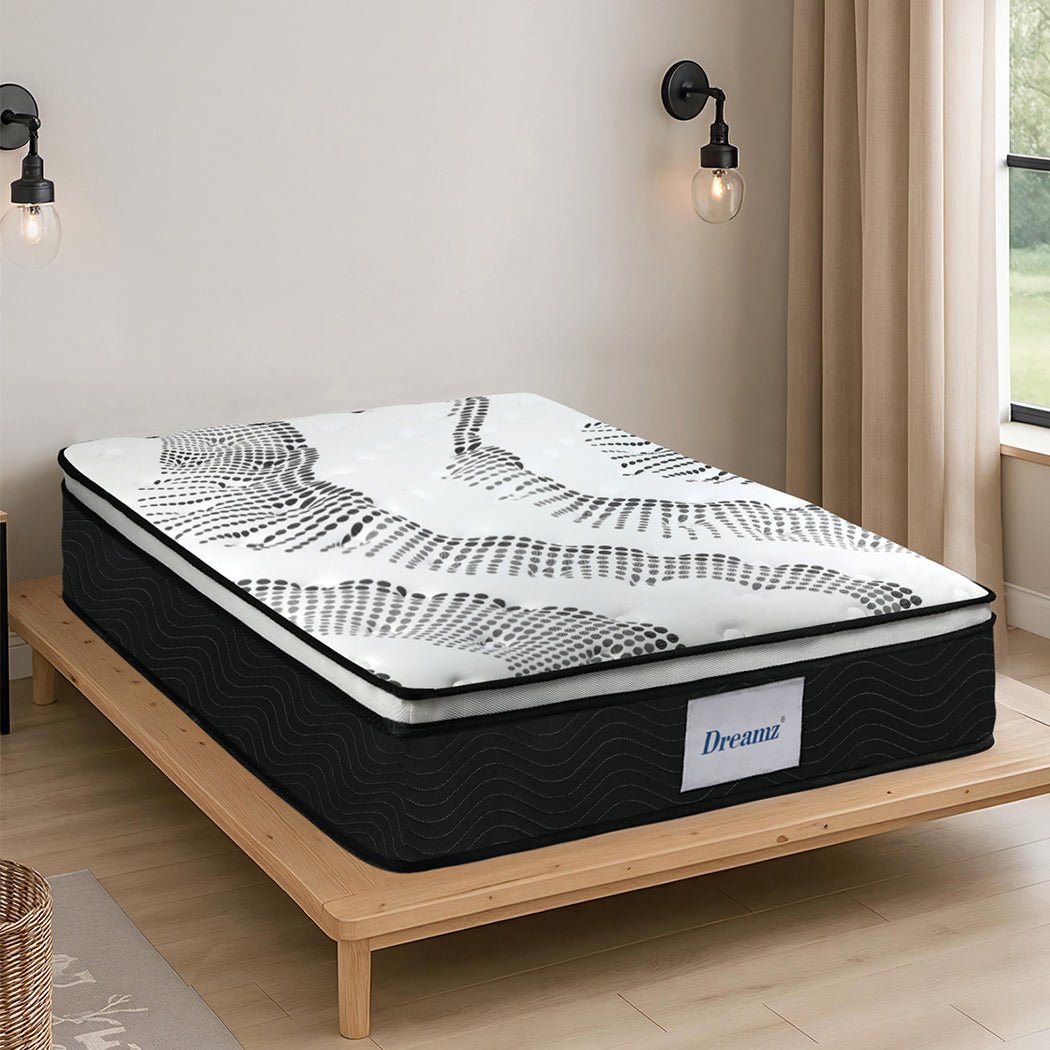 7 Zone Pocket Spring Mattress 32cm King Single - White and Black - Rivercity House & Home Co. (ABN 18 642 972 209) - Affordable Modern Furniture Australia
