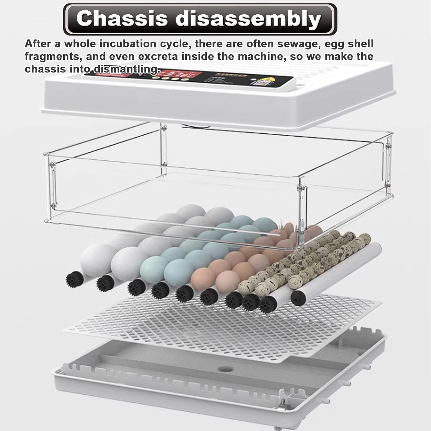 70 Egg Incubator with Automatic Turning, LED Display, Humidity & Temperature Control, Auto Water System & Built - in Egg Candler - Black - Appliances > Aroma Diffusers & Humidifiers > Humidifiers - Rivercity House & Home Co. (ABN 18 642 972 209) - Affordable Modern Furniture Australia