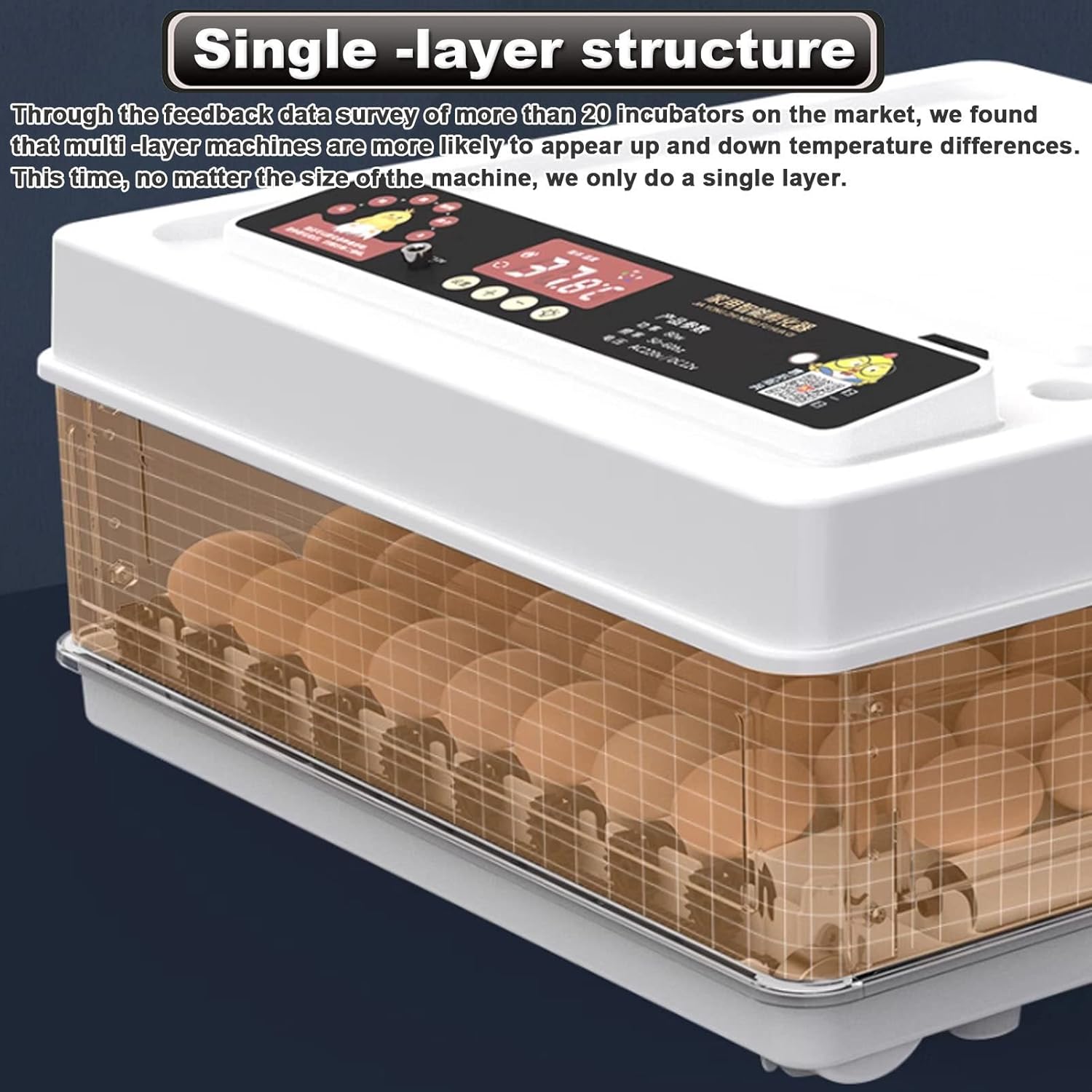 70 Egg Incubator with Automatic Turning, LED Display, Humidity & Temperature Control, Auto Water System & Built - in Egg Candler - Black - Appliances > Aroma Diffusers & Humidifiers > Humidifiers - Rivercity House & Home Co. (ABN 18 642 972 209) - Affordable Modern Furniture Australia