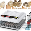 70 Egg Incubator with Automatic Turning, LED Display, Humidity & Temperature Control, Auto Water System & Built-in Egg Candler - Black
