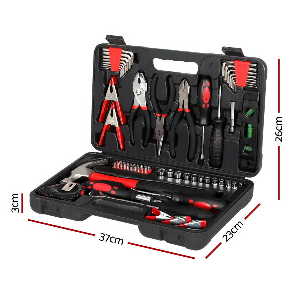70-Piece Household Tool Kit Set with Hard Case - Black - Tools > Tools Storage > Tool Boxes - Rivercity House & Home Co. (ABN 18 642 972 209) - Affordable Modern Furniture Australia
