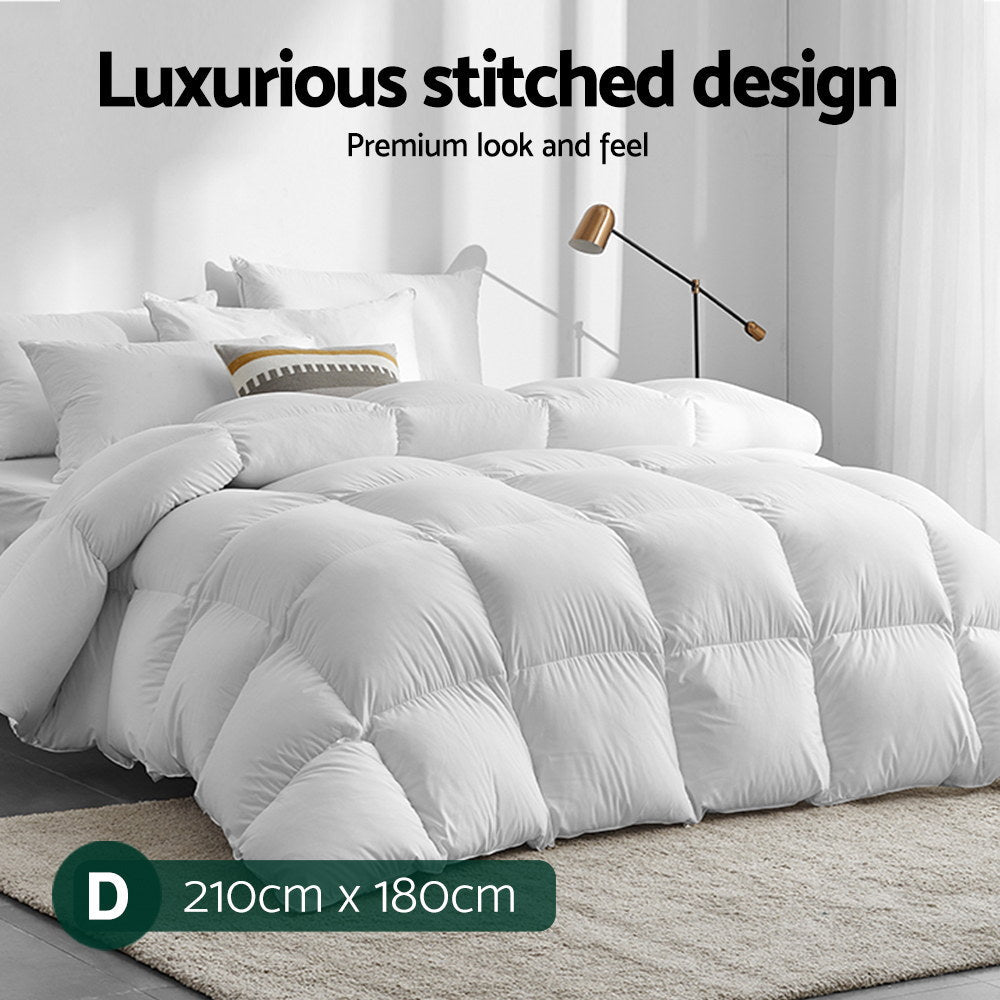 700GSM Duck Down Feather Quilt Duvet Double Winter Blanket - White - Home & Garden > Bedding > Quilts & Duvets - Rivercity House & Home Co. (ABN 18 642 972 209) - Affordable Modern Furniture Australia