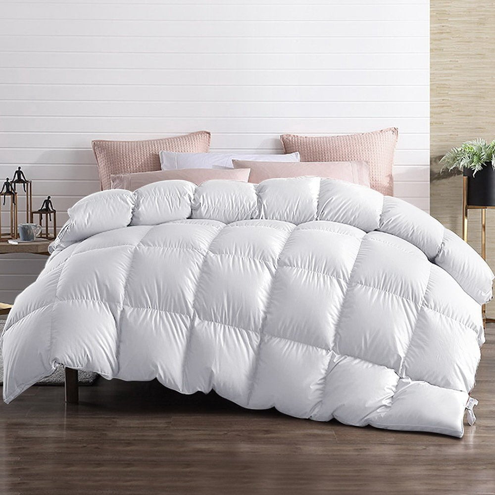 700GSM Goose Down Feather Quilt Double - White - Home & Garden > Bedding > Quilts & Duvets - Rivercity House & Home Co. (ABN 18 642 972 209) - Affordable Modern Furniture Australia