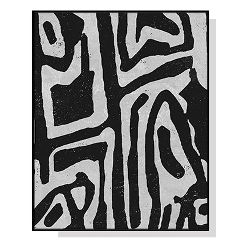 70cmx100cm Abstract Black Artwork Black Frame Canvas Wall Art - Home & Garden > Wall Art - Rivercity House & Home Co. (ABN 18 642 972 209) - Affordable Modern Furniture Australia