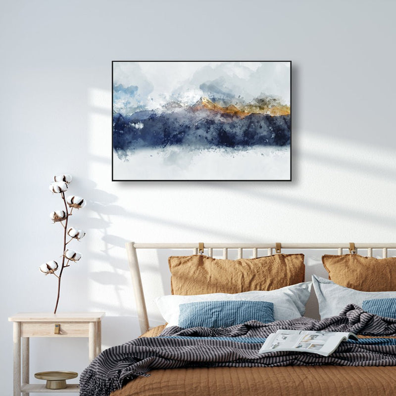70cmx100cm Abstract Sunlight Mountains Black Frame Canvas Wall Art - Home & Garden > Wall Art - Rivercity House & Home Co. (ABN 18 642 972 209) - Affordable Modern Furniture Australia