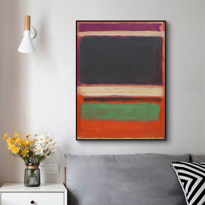 70cmx100cm Black Orange Green By Mark Rothko Black Frame Canvas Wall Art - Home & Garden > Wall Art - Rivercity House & Home Co. (ABN 18 642 972 209) - Affordable Modern Furniture Australia