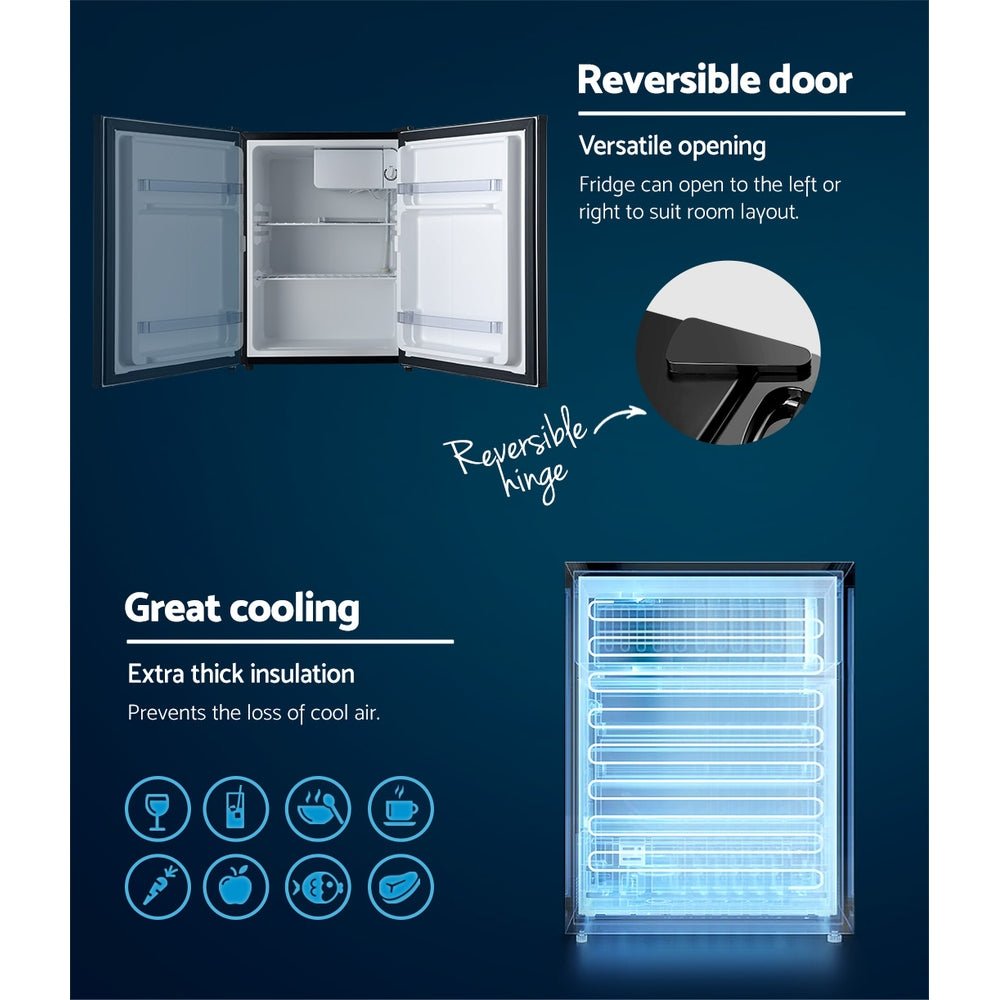 70L Bar Fridge Black - Appliances > Fridges & Freezers > Fridges - Rivercity House & Home Co. (ABN 18 642 972 209) - Affordable Modern Furniture Australia