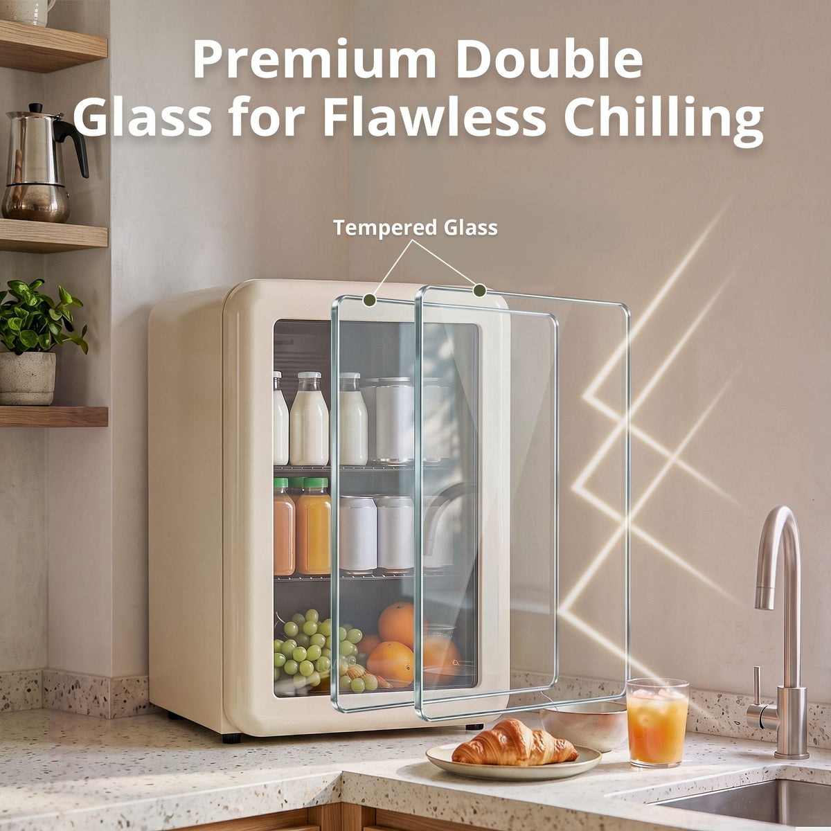 70L Mini Bar Fridge with Glass Door and Adjustable Temperature Levels - Appliances > Fridges & Freezers > Fridges - Rivercity House & Home Co. (ABN 18 642 972 209) - Affordable Modern Furniture Australia