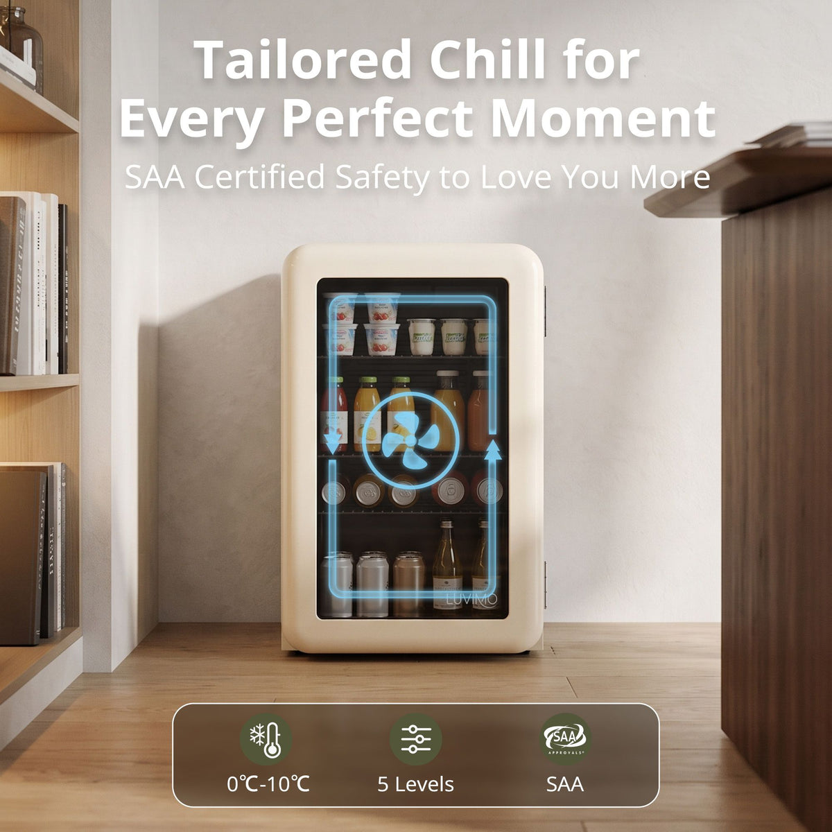 70L Mini Bar Fridge with Glass Door and Adjustable Temperature Levels - Appliances > Fridges & Freezers > Fridges - Rivercity House & Home Co. (ABN 18 642 972 209) - Affordable Modern Furniture Australia