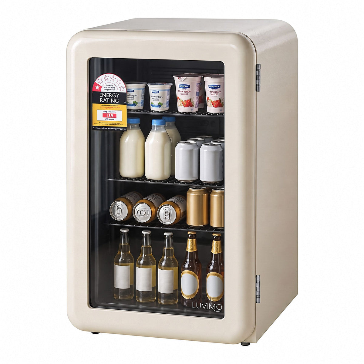 70L Mini Bar Fridge with Glass Door and Adjustable Temperature Levels - Appliances > Fridges & Freezers > Fridges - Rivercity House & Home Co. (ABN 18 642 972 209) - Affordable Modern Furniture Australia