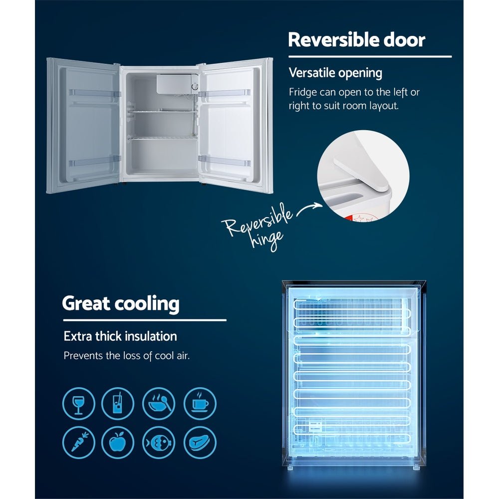 70L Portable Mini Bar Fridge - White - Appliances > Fridges & Freezers > Fridges - Rivercity House & Home Co. (ABN 18 642 972 209) - Affordable Modern Furniture Australia