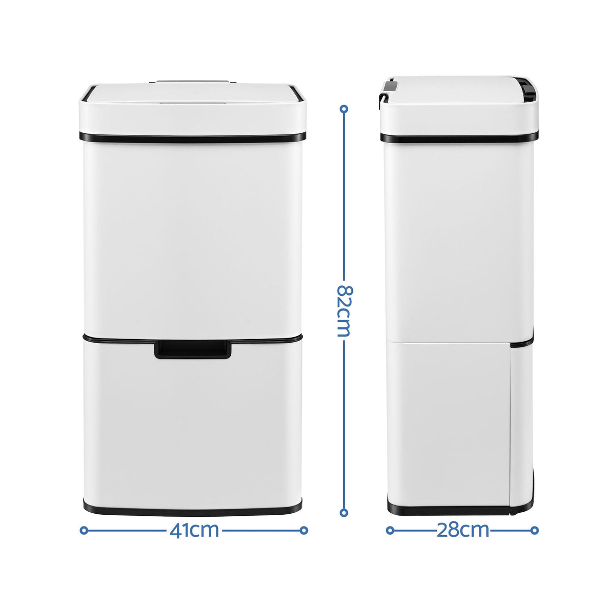 72L Sensor Bin 4-in-1 Compartment Stainless Steel Trash Can - White - Home & Garden > Kitchen Bins > Automatic Bins - Rivercity House & Home Co. (ABN 18 642 972 209) - Affordable Modern Furniture Australia