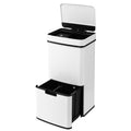 72L Sensor Bin 4-in-1 Compartment Stainless Steel Trash Can - White