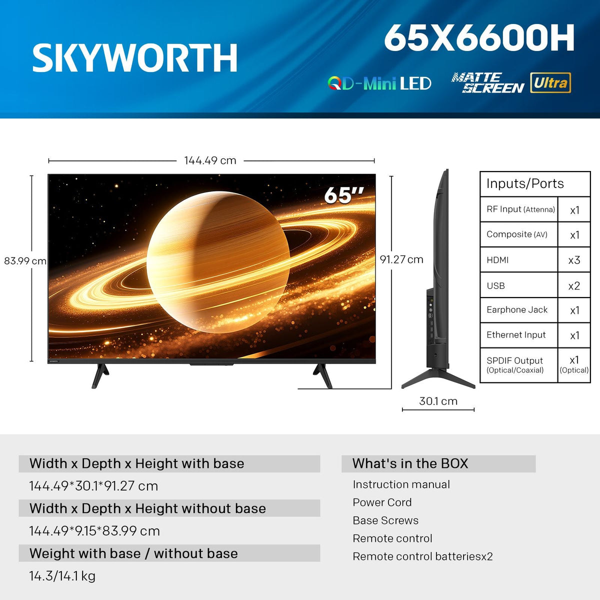 75-inch QD-Mini LED 4K Smart TV with Google TV, 120Hz, Dolby Vision & Atmos, 30W Speakers - Appliances > TV > TVs & Accessories - Rivercity House & Home Co. (ABN 18 642 972 209) - Affordable Modern Furniture Australia