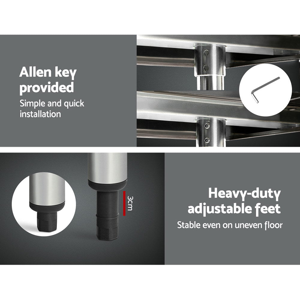 760x760mm Stainless Steel Kitchen Bench 430 - Furniture > Dining > Kitchen Sinks - Rivercity House & Home Co. (ABN 18 642 972 209) - Affordable Modern Furniture Australia