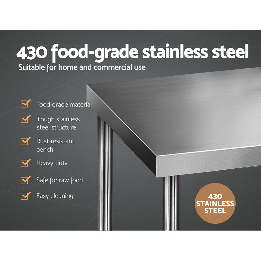 760x760mm Stainless Steel Kitchen Bench 430 - Furniture > Dining > Kitchen Sinks - Rivercity House & Home Co. (ABN 18 642 972 209) - Affordable Modern Furniture Australia