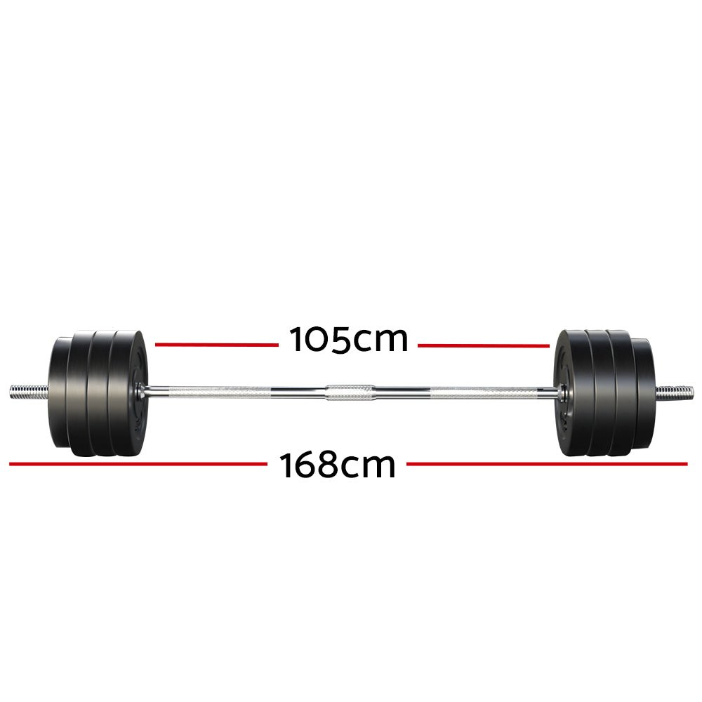 78kg Barbell Set with 168cm Barbell Bar and Weight Plates - Rubber - Sports & Fitness > Exercise, Gym & Fitness > Exercise Benches - Rivercity House & Home Co. (ABN 18 642 972 209) - Affordable Modern Furniture Australia