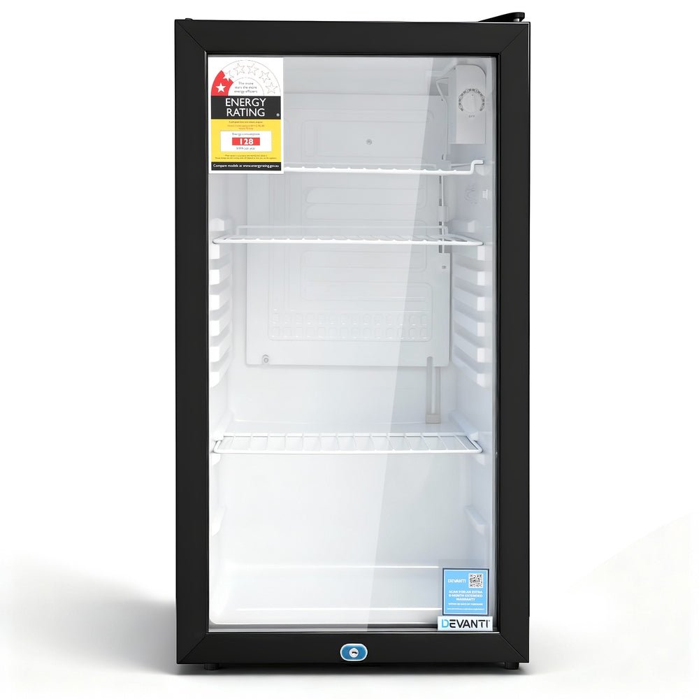 78L Bar Fridge Glass Door Mini Fridge Countertop Cooler Black - Appliances > Fridges & Freezers > Fridges - Rivercity House & Home Co. (ABN 18 642 972 209) - Affordable Modern Furniture Australia